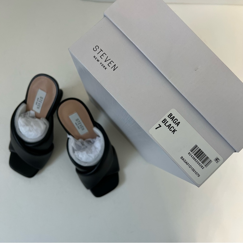 Steven New York Black Baga Heeled Sandal - New In Box - Reemoly - Picture 15 of 16